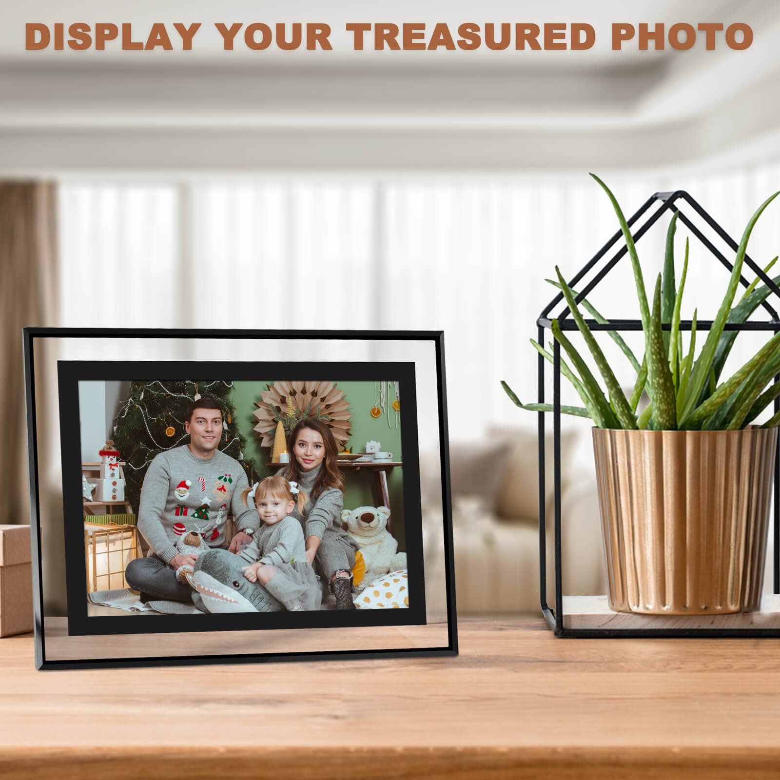 IZIDDO 4x6 Picture Frames Set of 2, Black Glass Photo Frame, Only for Tabletop Display, Gift Picture Frame, Horizontally or Vert